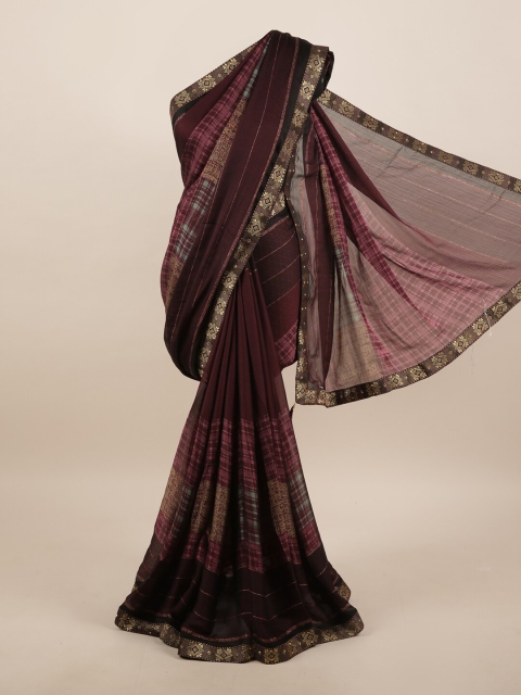 

Pothys Purple & Gold-Toned Zari Saree