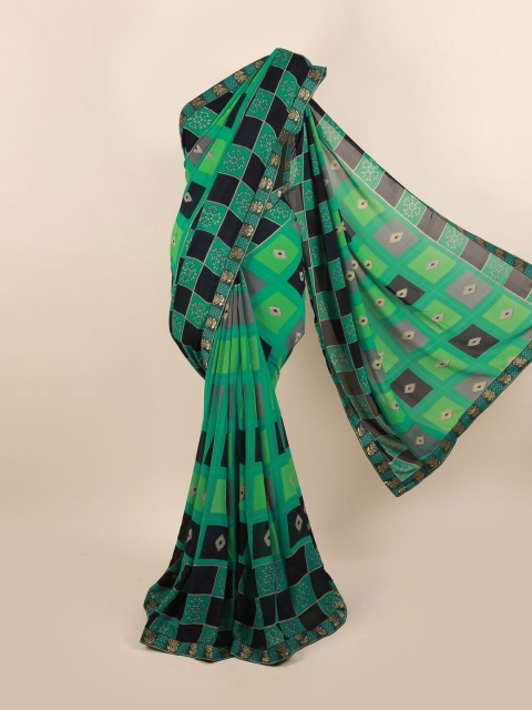 

Pothys Green & Black Zari Saree