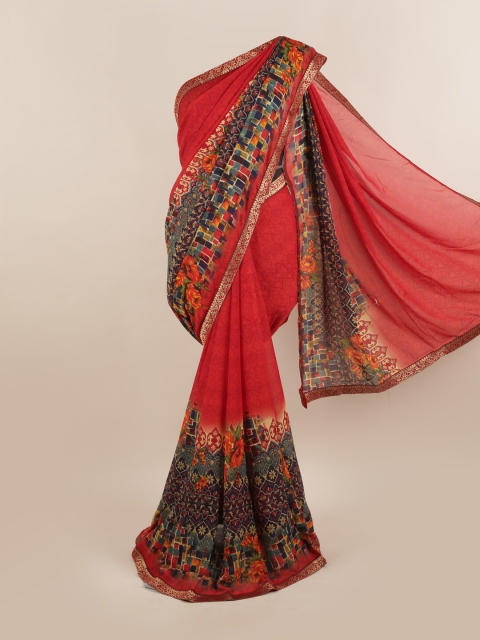 

Pothys Red & Black Zari Saree