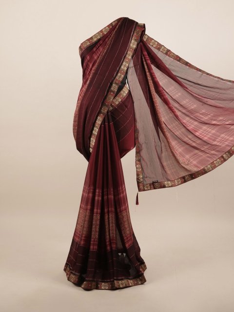 

Pothys Maroon Checked Saree