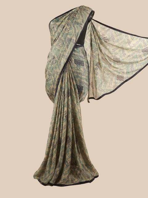 

Pothys Multicoloured & Blue Beads and Stones Saree, Multi