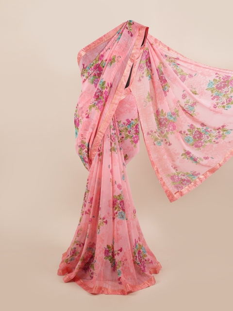 

Pothys Pink & Magenta Floral Zari Saree