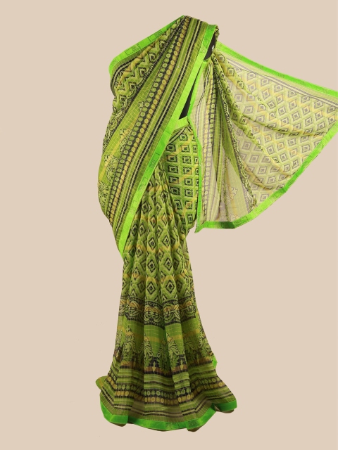 

Pothys Green & Black Beads and Stones Saree