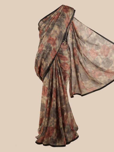 

Pothys Multicoloured Ethnic Motifs Beads and Stones Saree, Multi