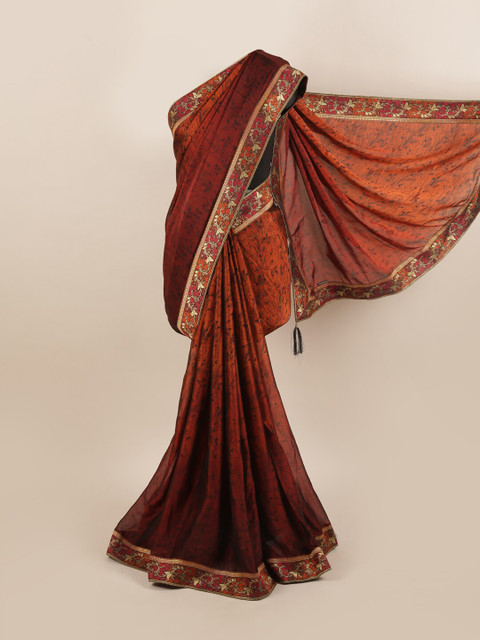 

Pothys Rust & Gold-Toned Zari Saree