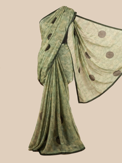 

Pothys Green Beads and Stones Saree