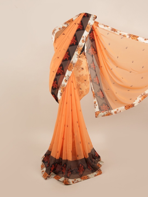 

Pothys Orange & Black Floral Saree