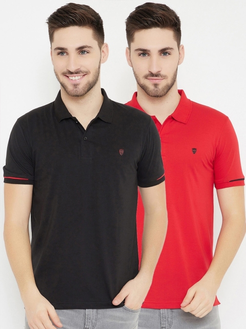 

Okane Men Pack Of 2 Cotton T-shirts, Red