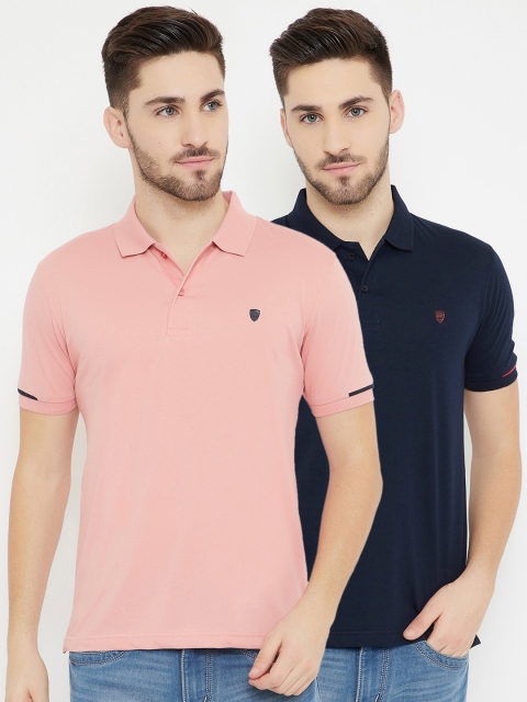 

Okane Men Pack Of 2 Cotton T-shirts, Pink