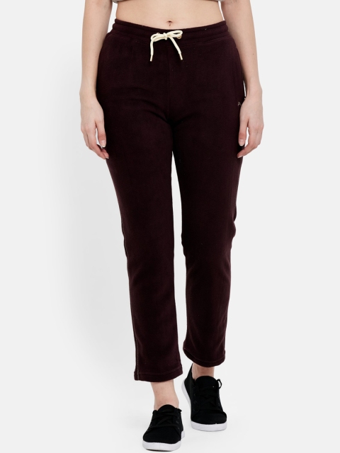 

METTLE Women Maroon Solid Cotton Track Pants