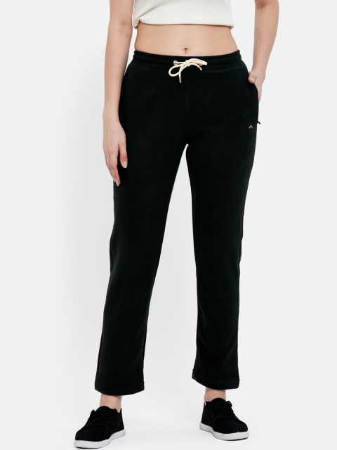 

METTLE Women Olive-Green Solid Cotton Track Pants