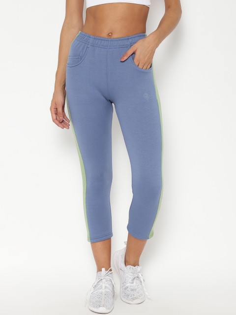 

Chkokko Women Blue Solid Antimicrobial Track Pants with Panel