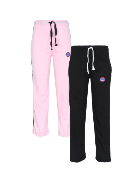 

VIMAL JONNEY Pack of 2 Pink & Black Track Pants