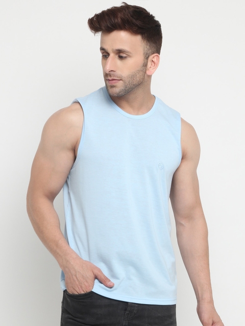 

Chkokko Men Blue Cotton T-shirt