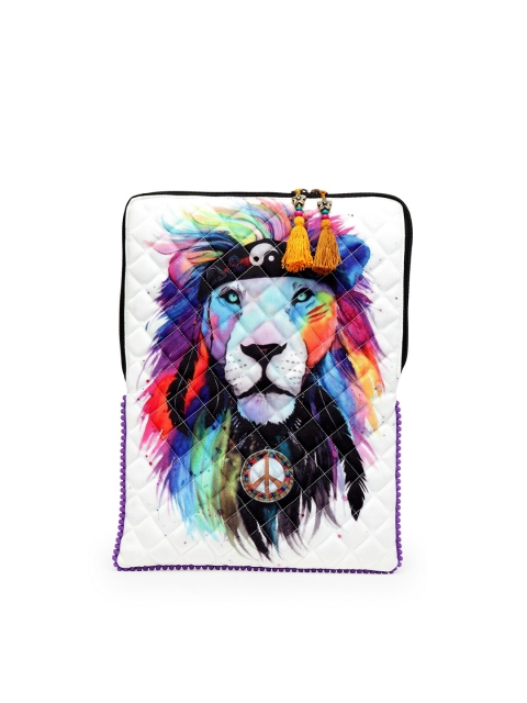 

The House of Tara Unisex White & Blue Printed Laptop Sleeve
