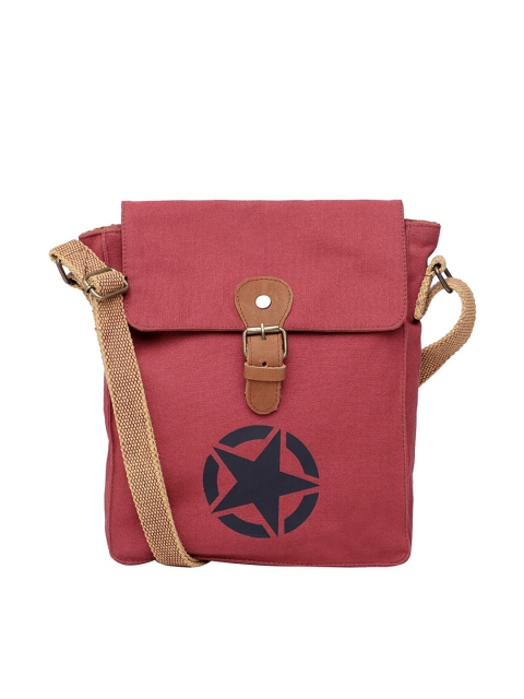 

The House of Tara Unisex Maroon & Black Printed Messenger Bag