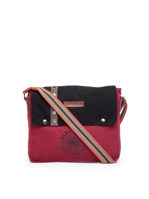 

The House of Tara Unisex Maroon & Black Printed Messenger Bag