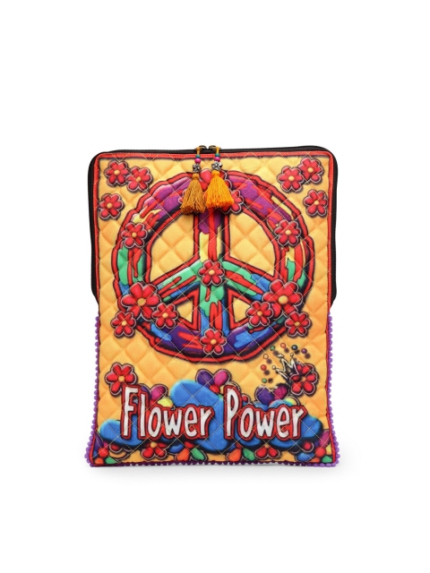 

The House of Tara Unisex Yellow & Red Printed Laptop Sleeve