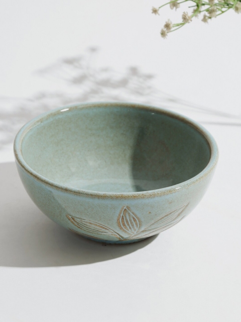 

Fabindia Green 1 Pieces Handcrafted and Hand Painted Printed Ceramic Matte Bowls