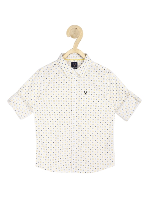 

Allen Solly Junior Boys White Slim Fit Opaque Printed Casual Shirt