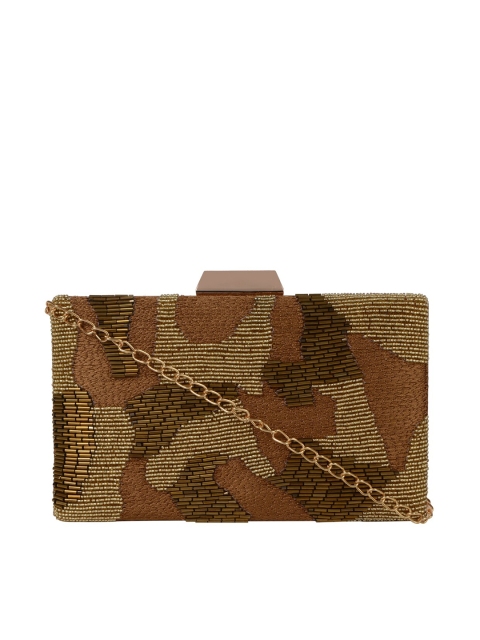 

HORRA Gold-Toned & Brown Box Clutch