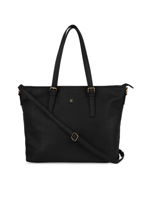 

HORRA Black PU Structured Shoulder Bag