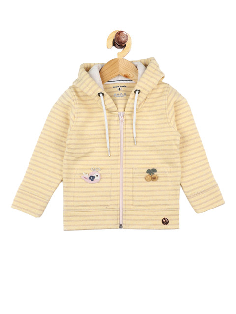 

Stupid Cupid Girls Yellow Striped Hooded Sweatshirt