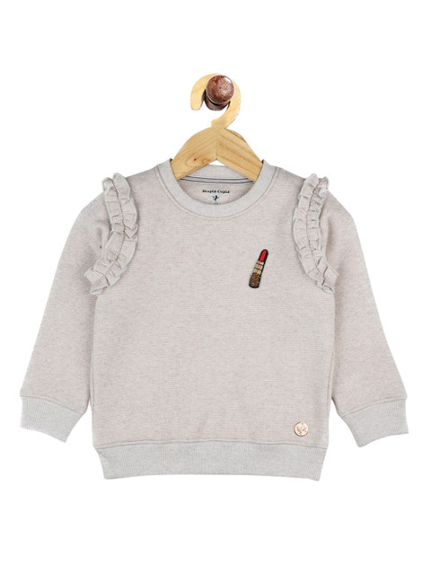 

Stupid Cupid Girls Beige Sweatshirt