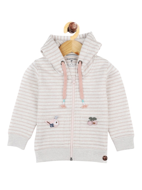 

Stupid Cupid Girls Off White Striped Sweatshirt