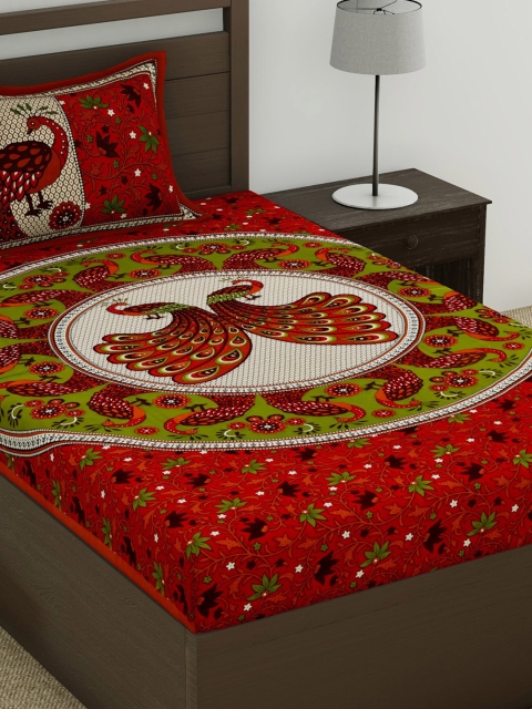 

Varde Multicoloured 104 TC Cotton 1 Single Bedsheet with 1 Pillow Covers, Multi
