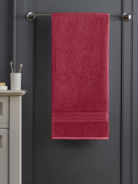 

Raymond Home Maroon Solid 450 GSM Cotton Bath Towel