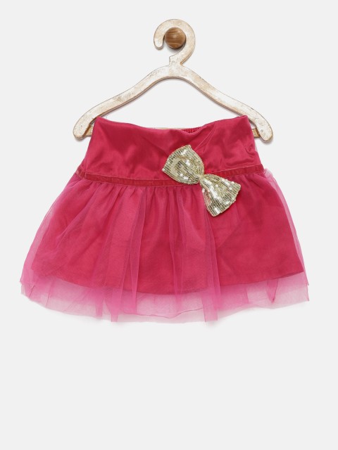 

Gini & Jony Girls Pink Flared Mini Skirt with Bow Detail