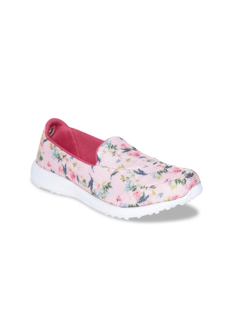 

KazarMax Women Pink & Blue Floral Printed Slip-On Sneakers