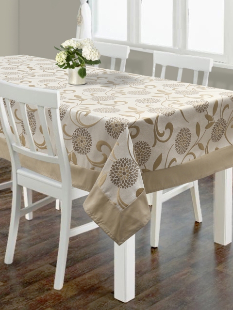 

S9home by Seasons Beige Printed Rectangular 60" x 90" Polyester Table Cover