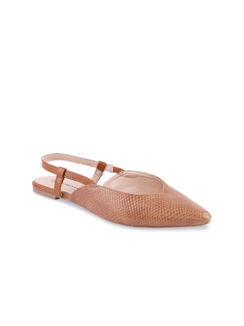 

Forever Glam by Pantaloons Women Tan Textured Mules Flats