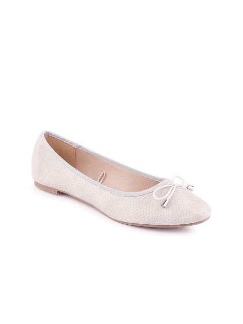 

Forever Glam by Pantaloons Women Grey Textured Ballerinas with Bows Flats