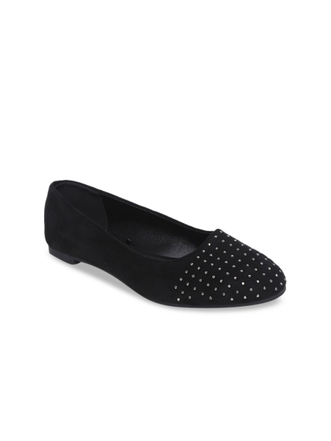 

Forever Glam by Pantaloons Women Black Embellished Ballerinas Flats