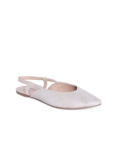 

Forever Glam by Pantaloons Women Grey Textured Mules Flats