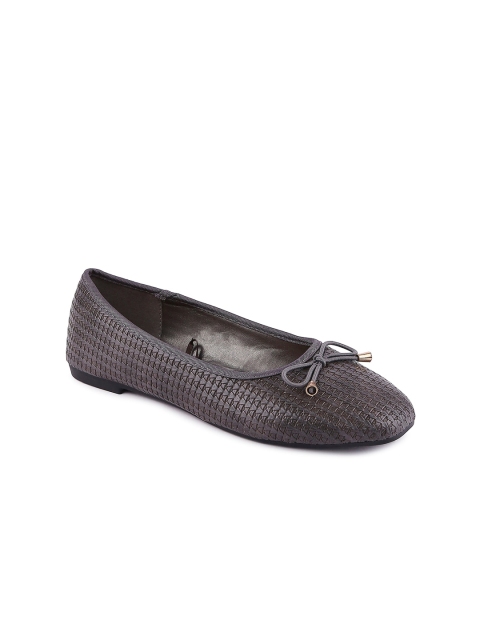 

Forever Glam by Pantaloons Women Grey Textured Ballerinas with Bows Flats