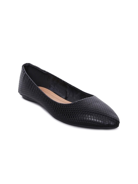 

Forever Glam by Pantaloons Women Black Textured Ballerinas Flats