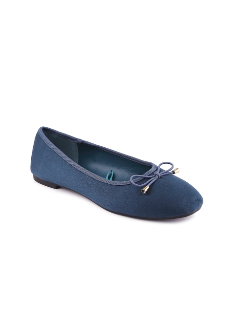 

Forever Glam by Pantaloons Women Teal Blue Ballerinas with Bows