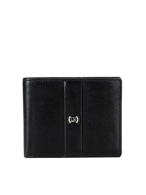 

Da Milano Men Black Textured Leather Two Fold Wallet