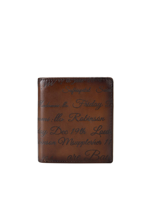 

Da Milano Men Brown Textured Leather Two Fold Wallet