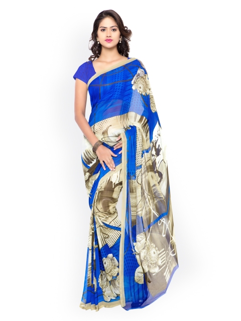 

Inddus Blue Georgette Printed Saree
