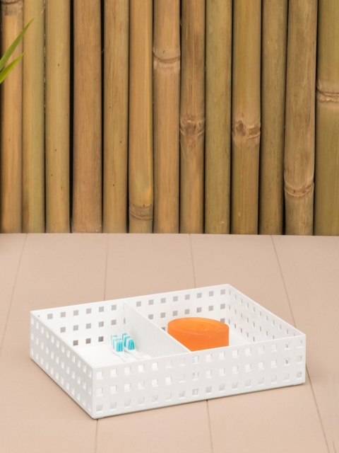 

Home Centre White Solid 2-Compartment Bathroom Accessory