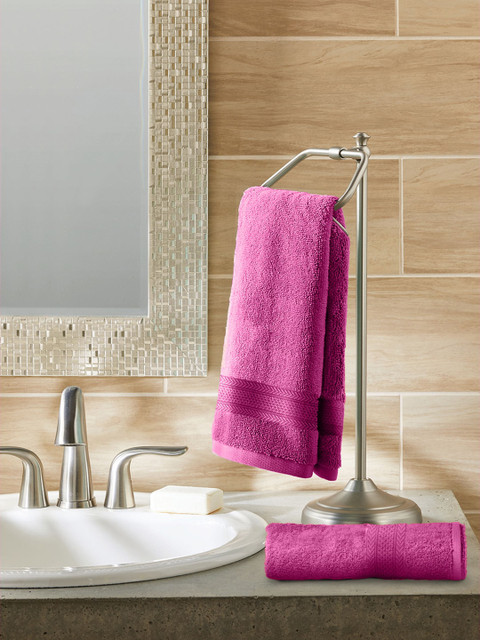 

Raymond Home Set of 2 Solid 340 GSM Cotton Hand Towel, Pink
