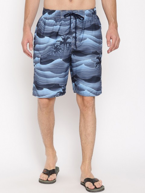 

Wolfpack Men Blue Printed Swim Shorts