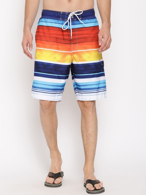 

Wolfpack Men Blue & White Printed Swim Shorts