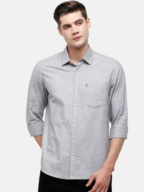 

CAVALLO by Linen Club Men Grey Opaque Casual Shirt