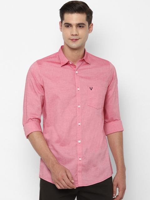 

Allen Solly Men Pink Slim Fit Opaque Pure Cotton Casual Shirt